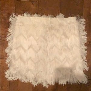 White fringe skirt elastic